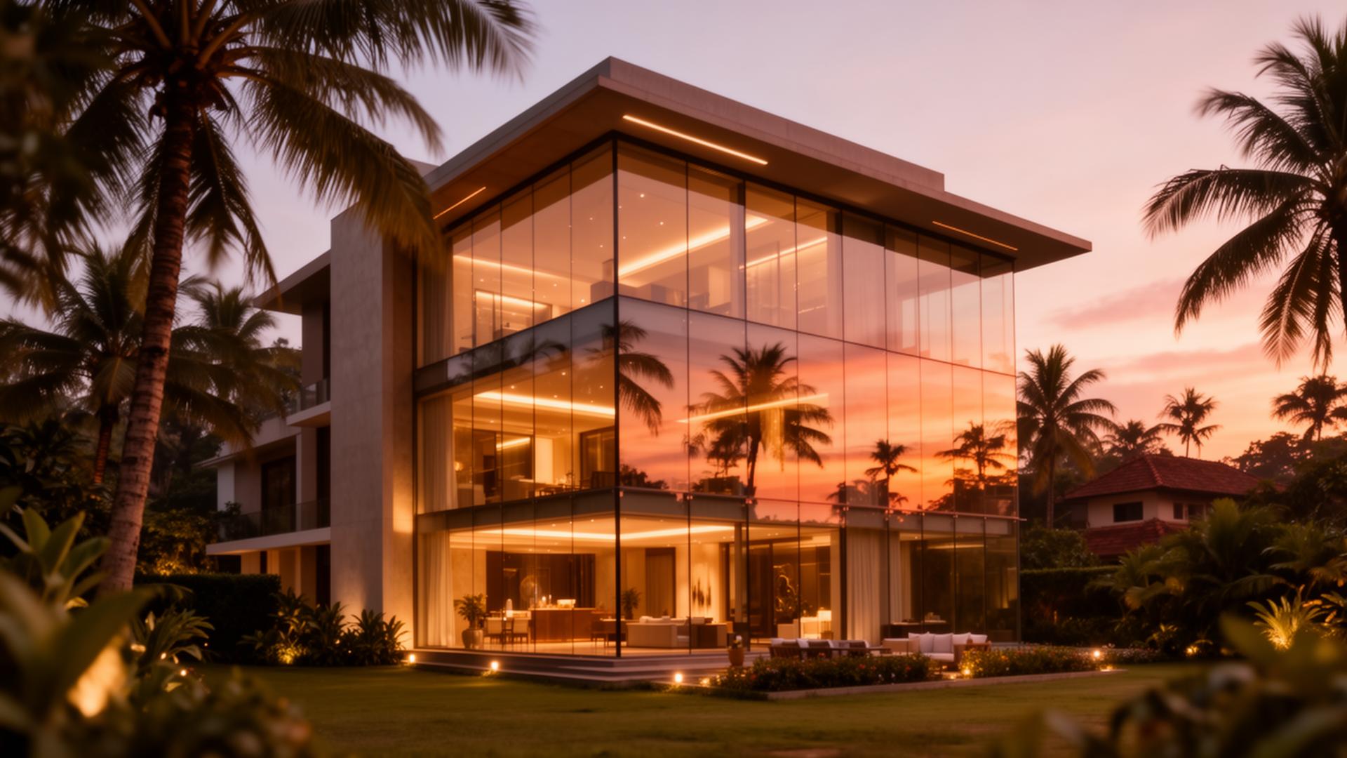 Hanco Allegria boutique luxury residences at twilight in Edappally, Kochi